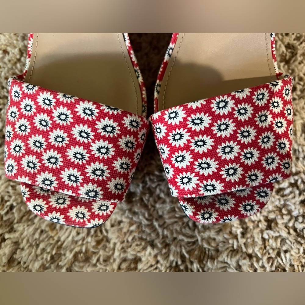 Tory Burch Canvas Floral Print Wedge Sandals - Women's Sz 9.5M - Great condition - Picture 3 of 12
